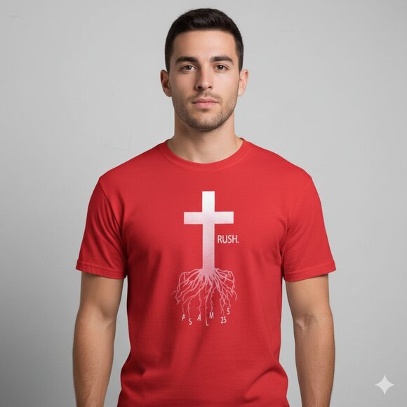 Vintage RUSH Psalm 25 Guide Me in Your Truth Red Shirt - Picture 1 of 1